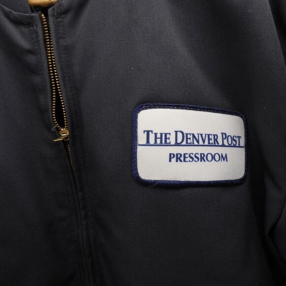 VTG Red Kap Denver Post 80s 90s Mechanic Quilted Jacket Dark Gray Size M Reg - Picture 2 of 6